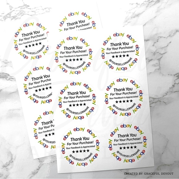 Ebay- 2" (inches) Thank You Round Sticker (96ct.) [GD35-96] - Picture 6 of 6